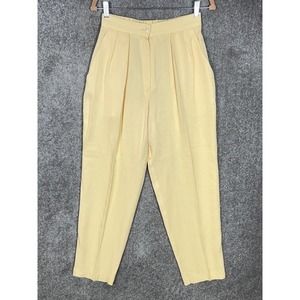 Vintage USA High Point Pleated High Rise Dress Pants Womens Size Medium Yellow‎